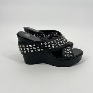 Harley Davidson Studded Wedge Heels Women Size 7.5